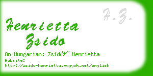 henrietta zsido business card